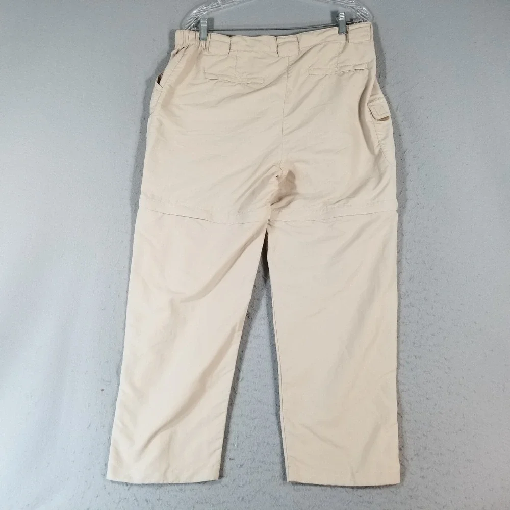 LL Bean Convertible Cargo Pants Mens L Beige Nylon‎ Hiking Shorts Outdoor